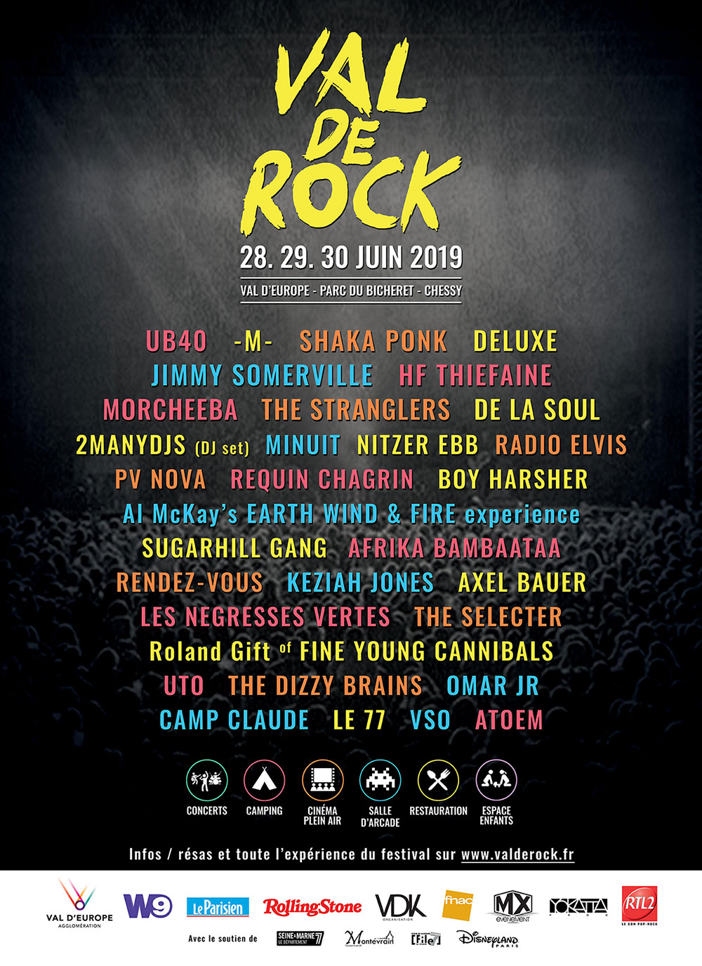 Affiche Val de Rock Festival les 28, 29 et 30 juin 2019 !