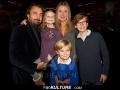 Henri Leconte avec son épouse Florentine et ses enfants Marylou, Jules et Ulysse  au Musée Grévin