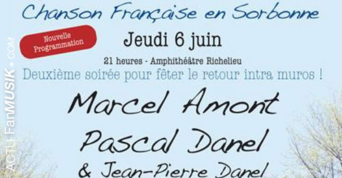 Chanson française en Sorbonne le 6 juin 2013 avec Marcel Amon, Pascal Danel...