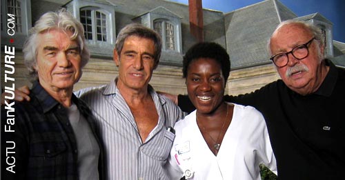 Daniel Guichard en plein tournage du film "Bon rétablissement" de Jean Becker