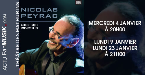 Nicolas Peyrac en concert les 4, 9 et 23 janvier au Théâtre Mathurins à Paris