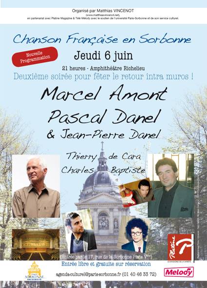  Chanson française en Sorbonne le 6 juin 2013 avec Marcel Amon, Pascal Danel...